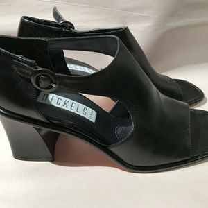 New Nickels Leather Black Chunky Sandals 8.5 N